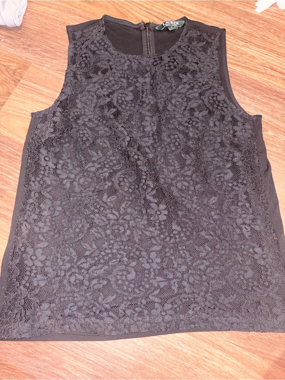 Lauren Ralph Lauren Black Floral Lace Camisole Shell
